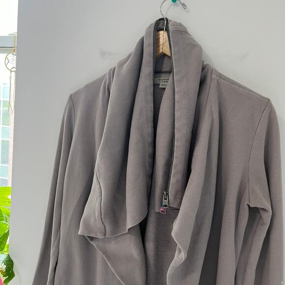 AllSaints Dahlia Gray Sweatshirt Cardigan Sweater Size XS - Picture 5 of 7